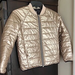 Ikks Reversible Shiny Gold Kids Puffer Jacket